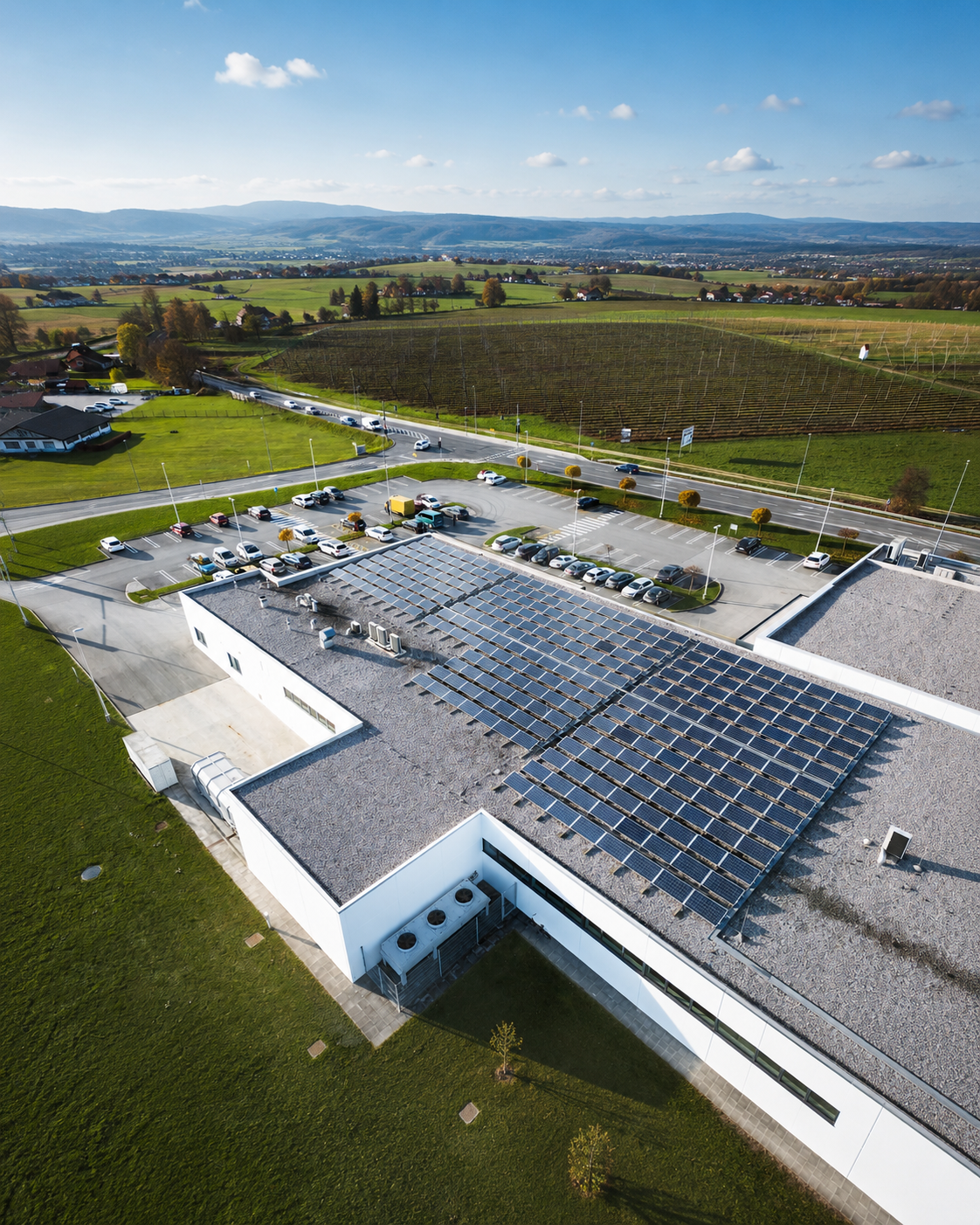 Große Gewerbehalle für gewerbliche Photovoltaik